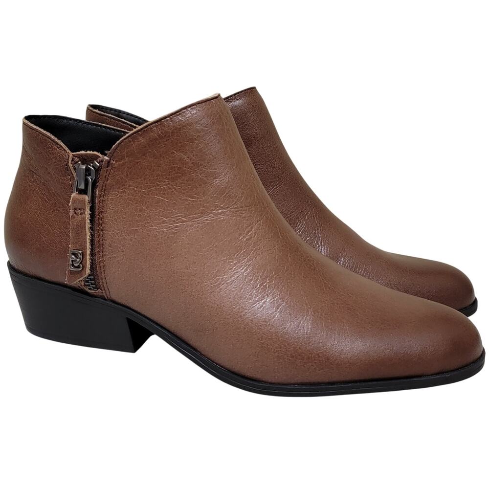 Aerosoles Women Collaroy Burnished Ankle Bootie Size US 8.5M Mocha Brown Leather